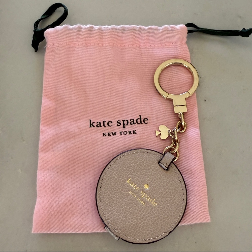 NWOT Kate Spade cream key chain bag charm with mirror
